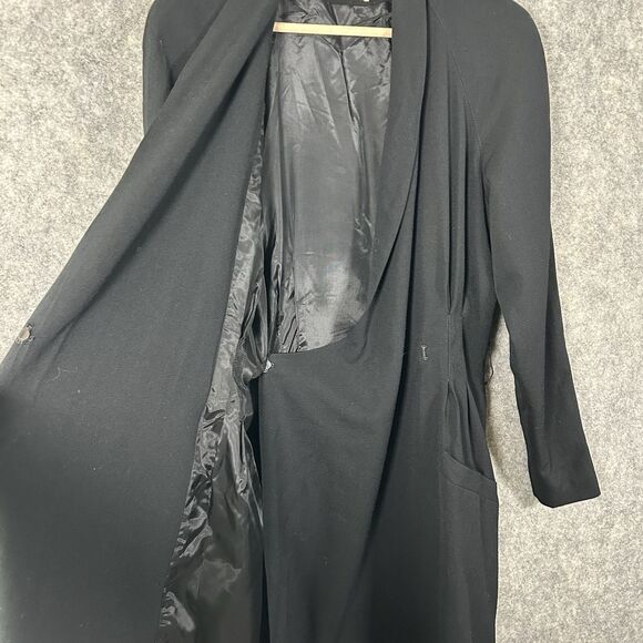 Vintage 70s Evan Picone Wool Wrap Dress Size 8 Union Made Pockets Shoulder Pads - Picture 9 of 16